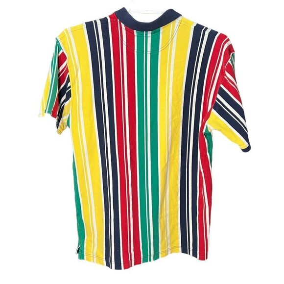 Sutter and Grant Striped Rainbow Short Sleeve Polo Shirt Men's Size L - Picture 2 of 6